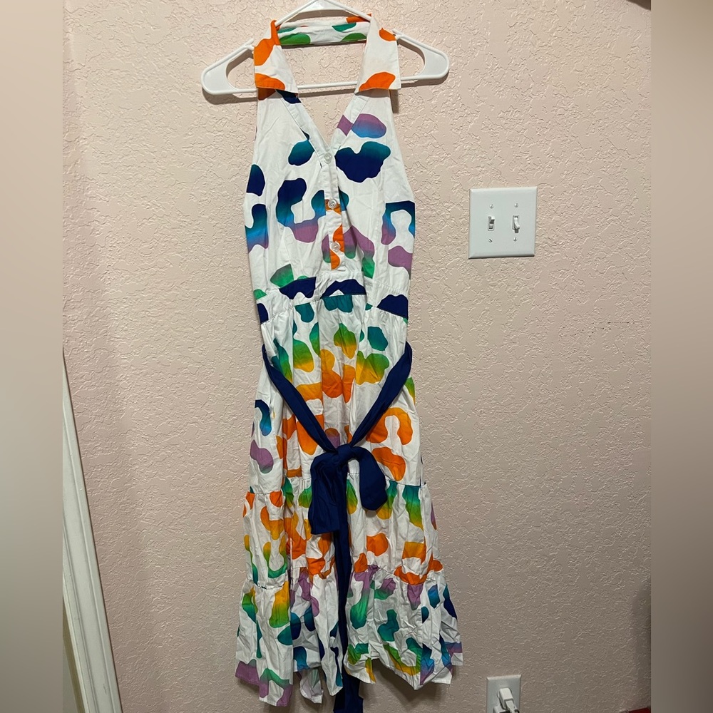 Womens rainbow leopard dress